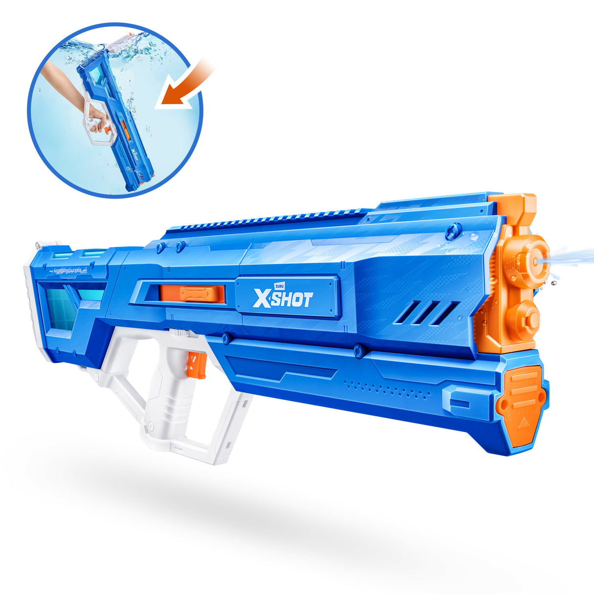 Pistolet a eau motorisé - ZURU - X-SHOT Mega Pulse - Remplissage rapide - Batterie rechargeable - Portée 9 m - Réservoir 1,1 L