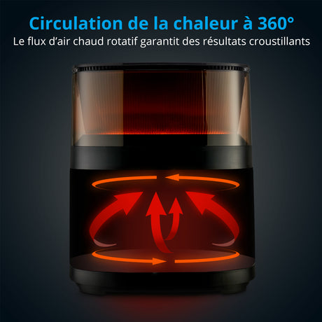 Friteuse a air chaud sans huile - MD 11780 - Température jusqu'a 230 °C - 10 programmes - 5 L - 1500 Watt