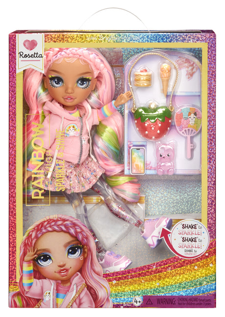 Rainbow High - Sparkle & Shine - Poupée mannequin de 27cm - Rose - Jambes avec liquide pailletés - Des 4ans