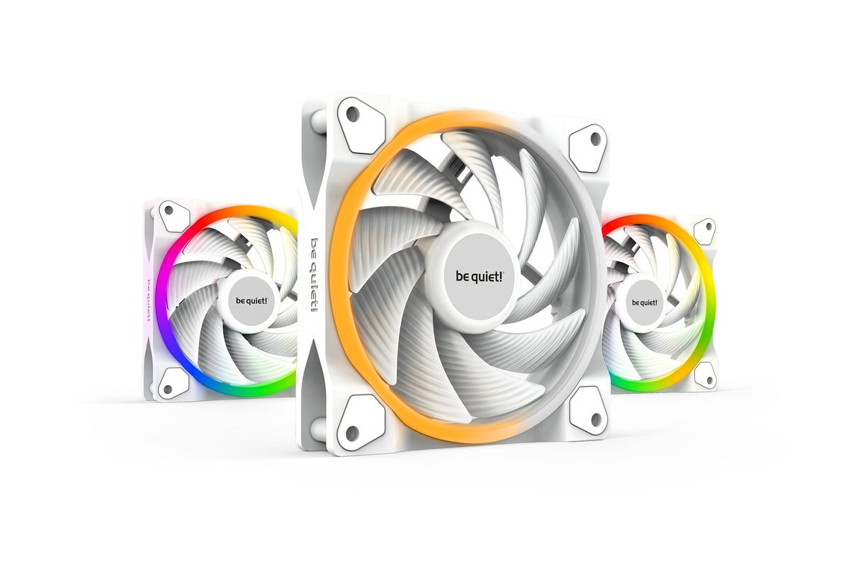 Lot de 3 Ventilateurs de boitier be quiet! Light Wings High Speed RGB - 12cm (Blanc)