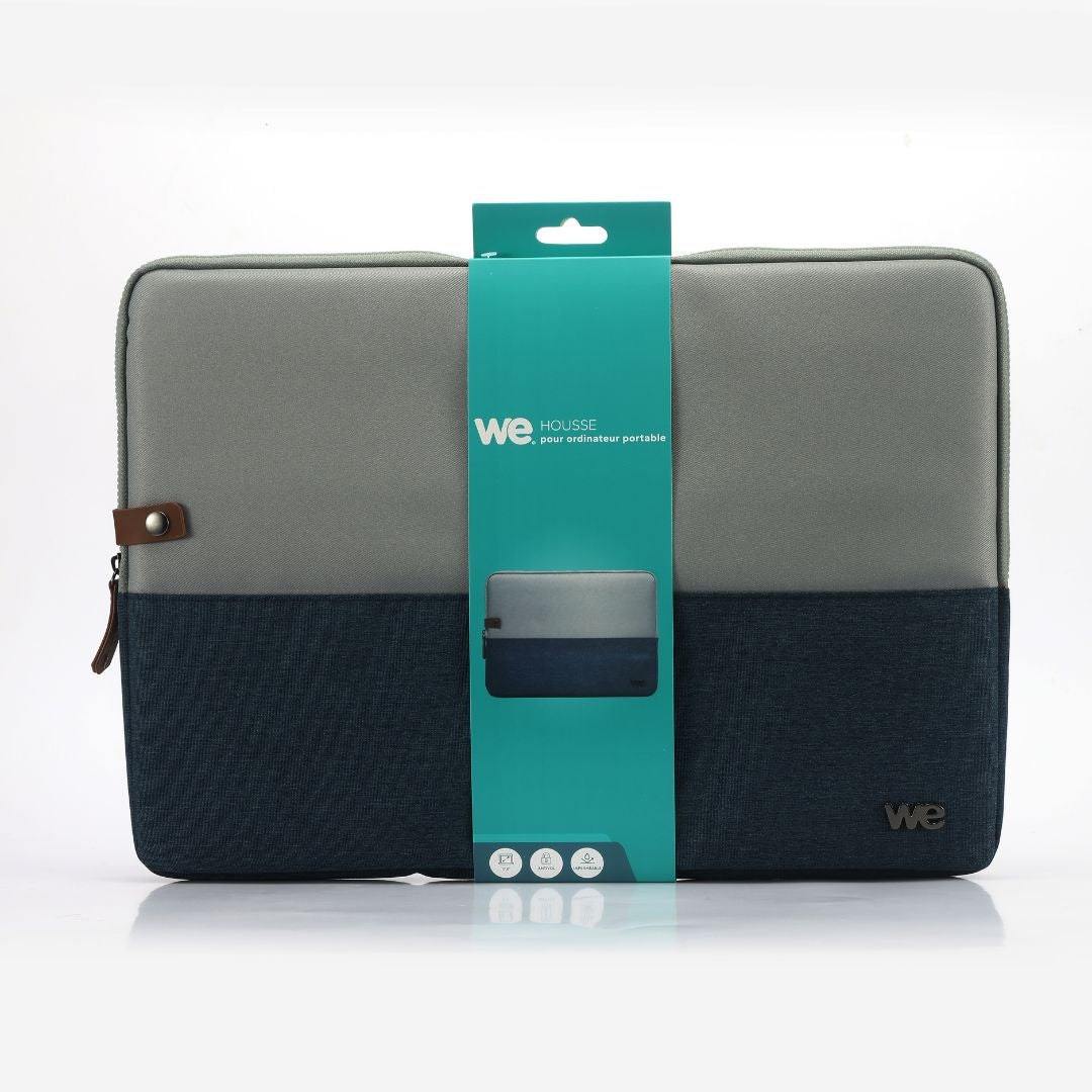 HOUSSE sleeve PC 17,3 '' bicolore BLEU, protection antchoc, attache antivol 44*