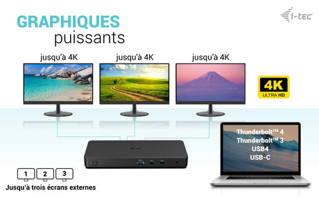 Station d'accueil portable USB-C 3.2 I-Tec Docking Station Gen 2 Pro (Noir)