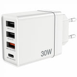 Chargeur secteur Verbatim GaN 3x ports USB-A + 1x port USB-C 30W (Blanc)