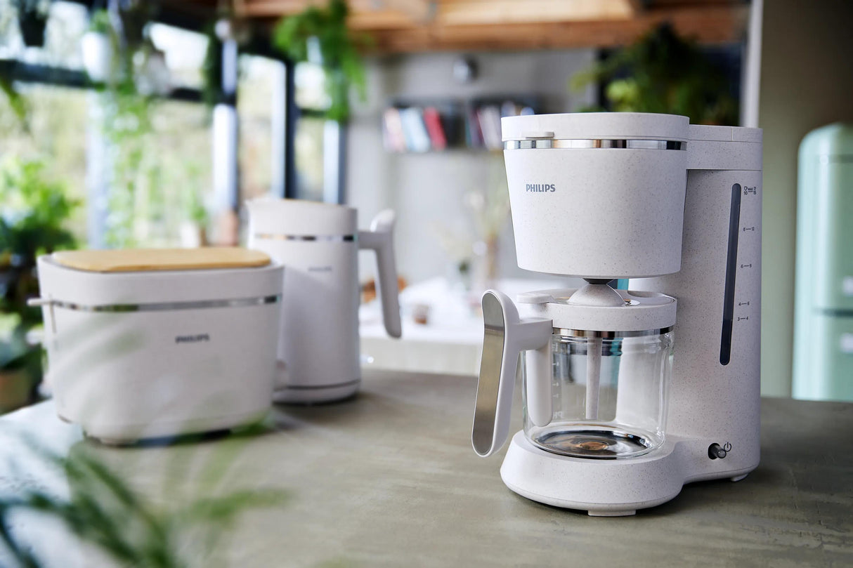 Cafetiere filtre - PHILIPS - HD5120/00 - Collection Eco-Conscious - 1.2L - 1000W - Creme