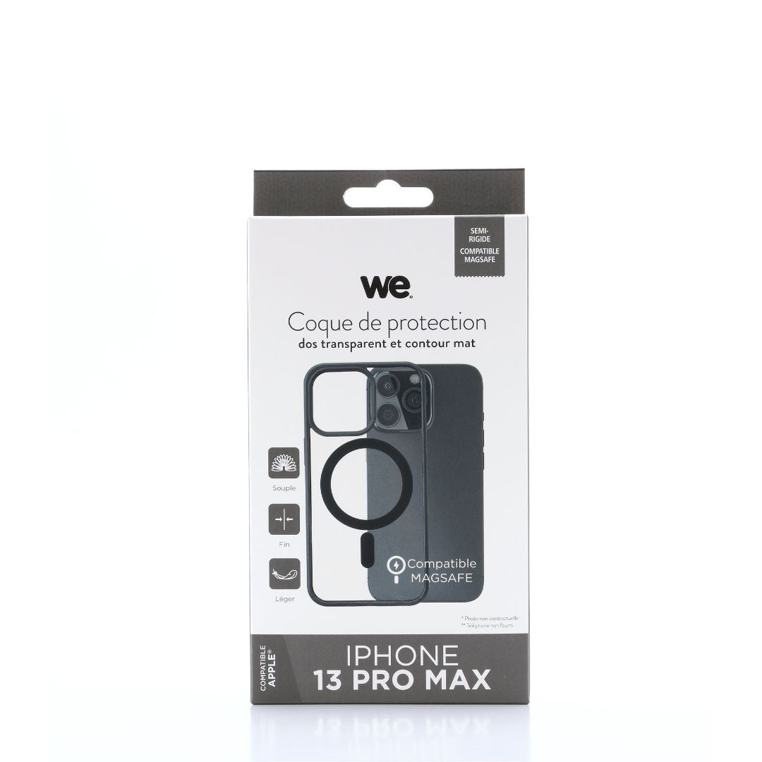 We Coque de protection RUBBER APPLE IPHONE 13 PRO MAX - Dos transparent contour