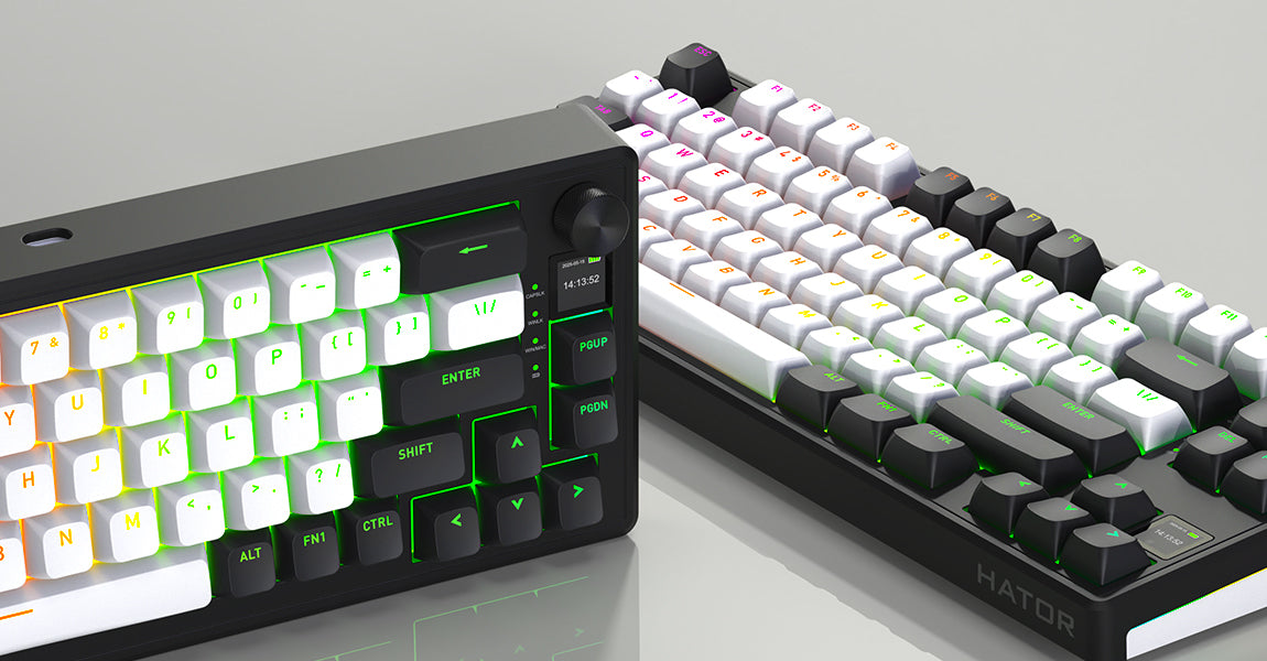 Clavier Gamer sans fil magnétique (Hator Aurum Linear) Hator Skyfall 80 Mag Ultima 8K TKL RGB (Noir)