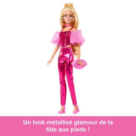 Barbie - Poupée Deluxe Style - Tenue rose métallisé et cheveux blonds - Barbie - JFP40