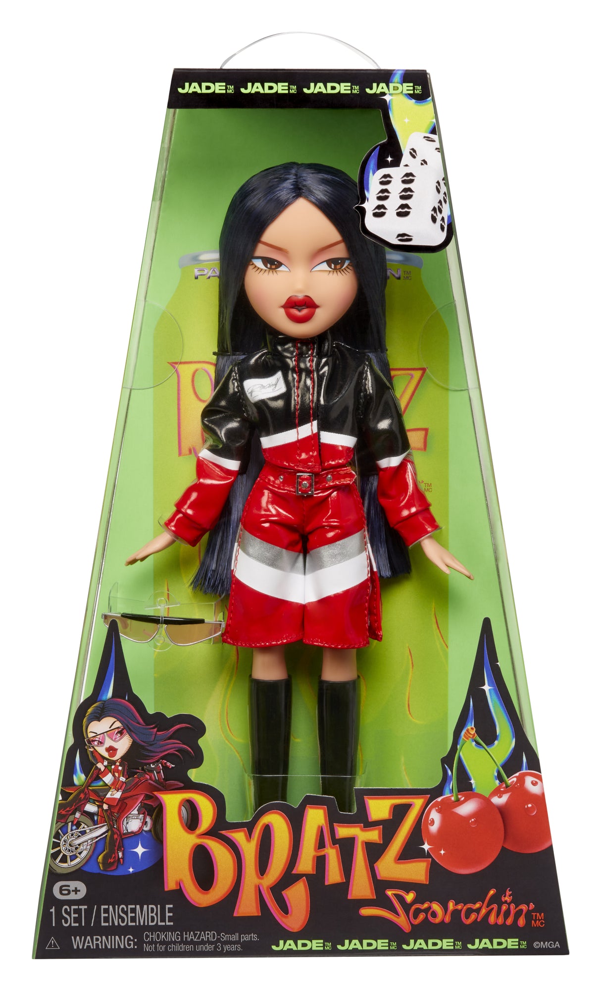 BRATZ - Bratz Scorchin' Jade - 1 poupée Mannequin - Tenue et Accessoires - Poupées inspirées de la Moto - Des 6 ans
