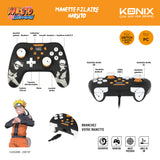 Manette filaire - KONIX - Naruto Shippuden Nintendo Switch / Switch 2 / PC - Fonction vibration - Câble 3 m - Motif Naruto - Noir
