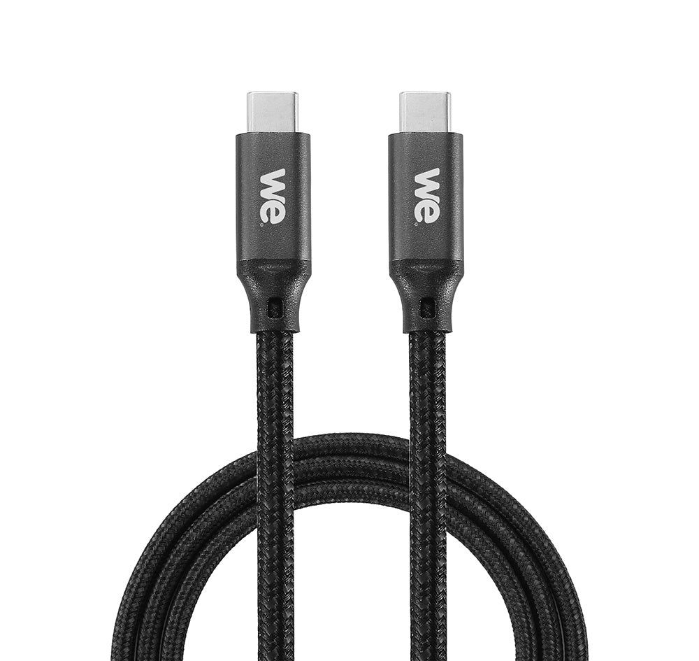 WE C ble USB-C m le/USB-C m le/m le en nylon tressé 1m - USB 3.2 gen 1 - 3A - no
