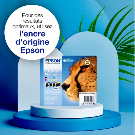 EPSON Multipack T0715 - Guépard - Noir, Cyan, Magenta, Jaune (C13T07154012)