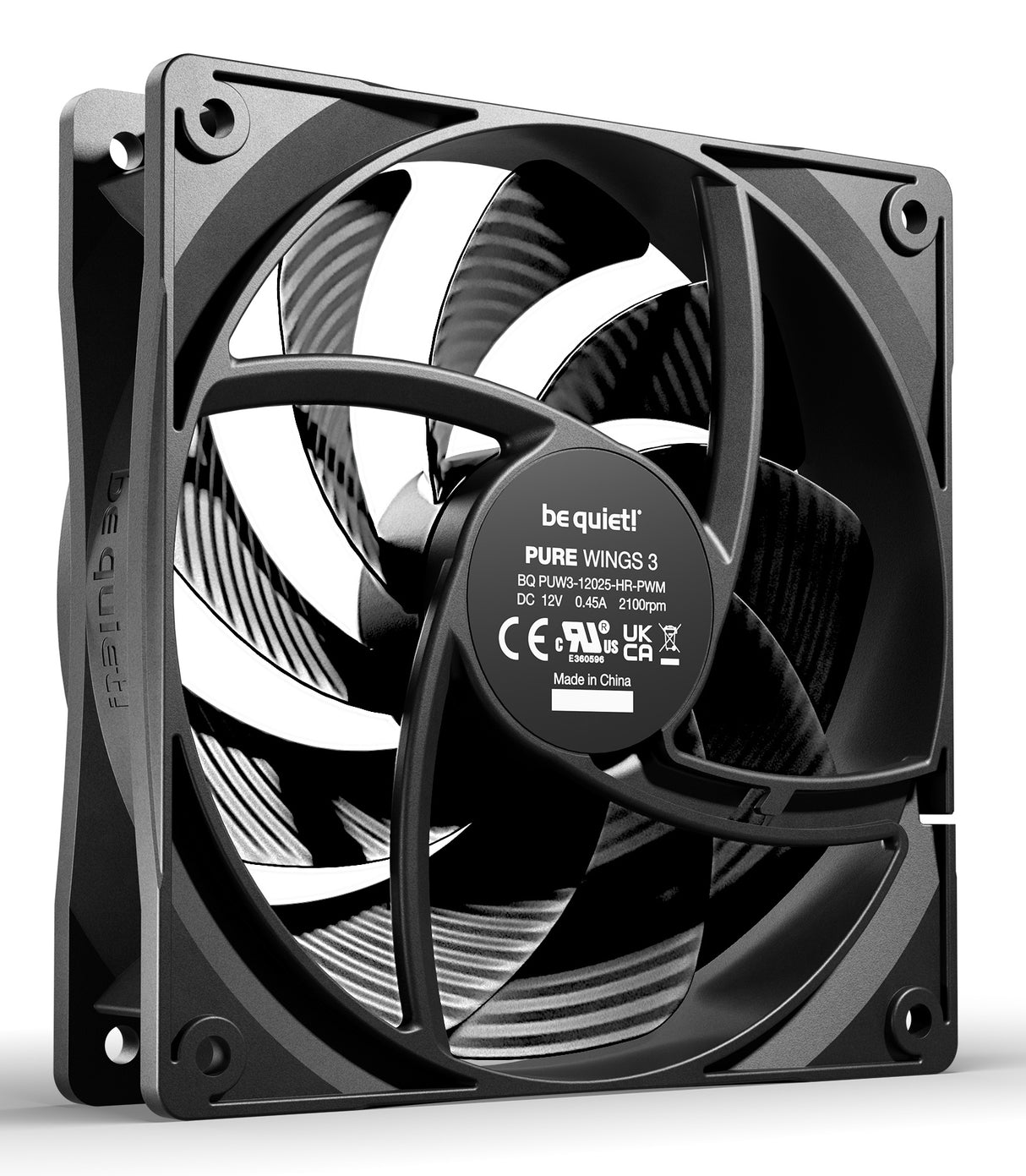 Lot de 3 Ventilateurs de boitier be quiet! Pure Wings 3 Haute Vitesse PWM - 12cm (Noir)