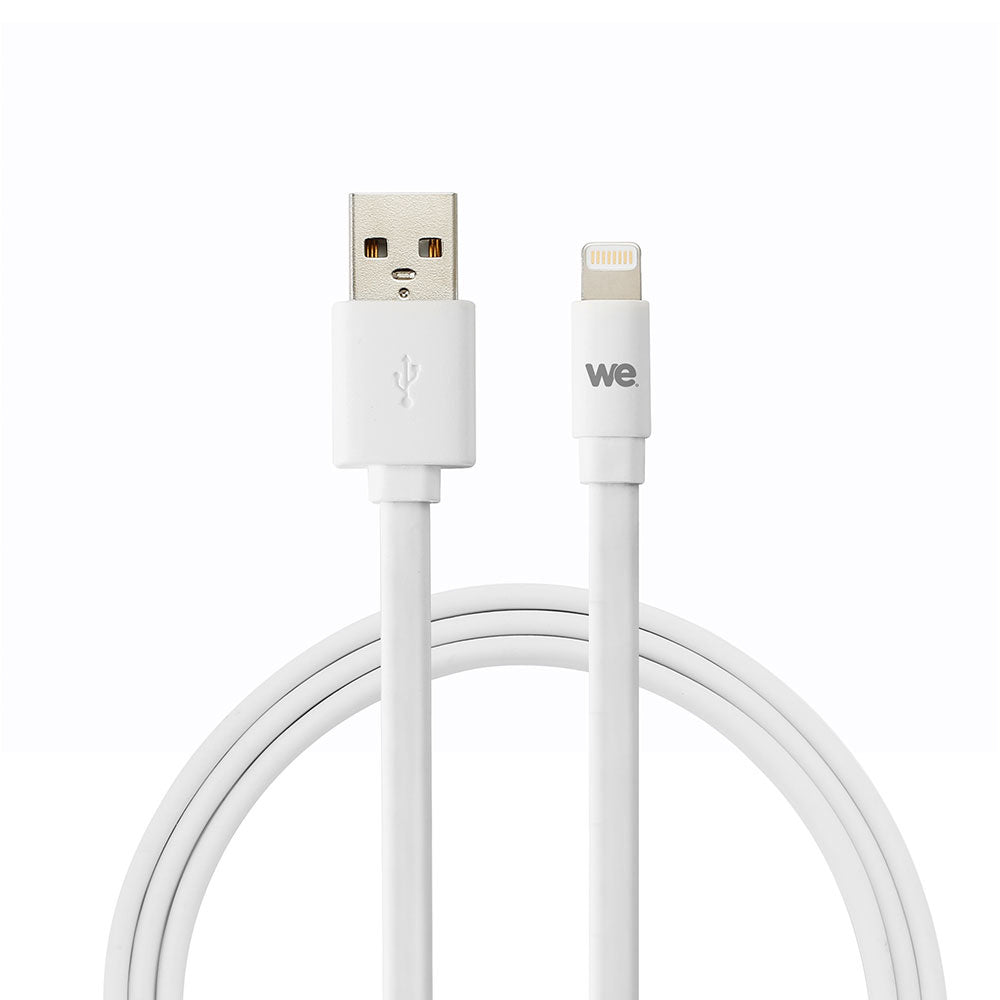 C ble Apple USB/lightning plat: évite de faire des noeuds 2m blanc - en silicone