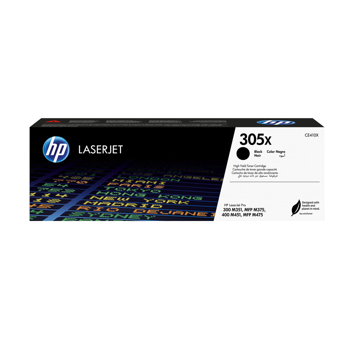 Cartouche de toner HP 305X noir authentique pour imprimantes LaserJet Pro 300/400 - Capacité 4000 pages
