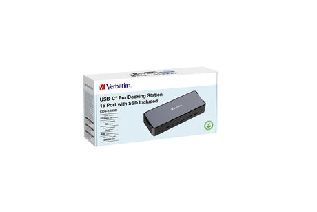 Station d'accueil portable USB-C 3.2 Verbatim Pro CDS-15SSD avec SSD 256Go inclus (Gris)