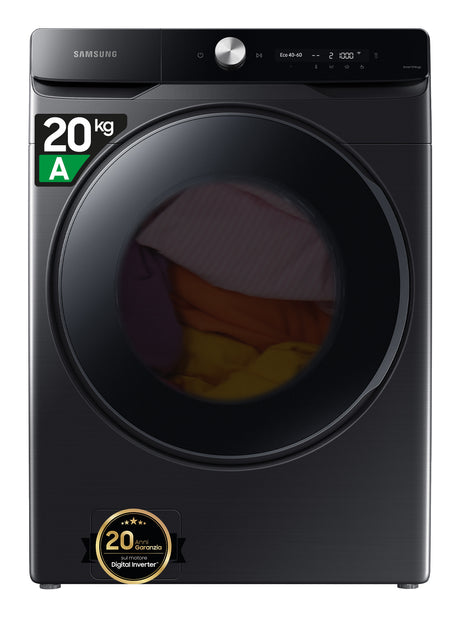 Lave-linge hublot SAMSUNG Ecobubble™ WF20DG8650BV - 20 kg -  Digital Inverter - L68,6cm - 1000 trs/min - Classe A - Noir