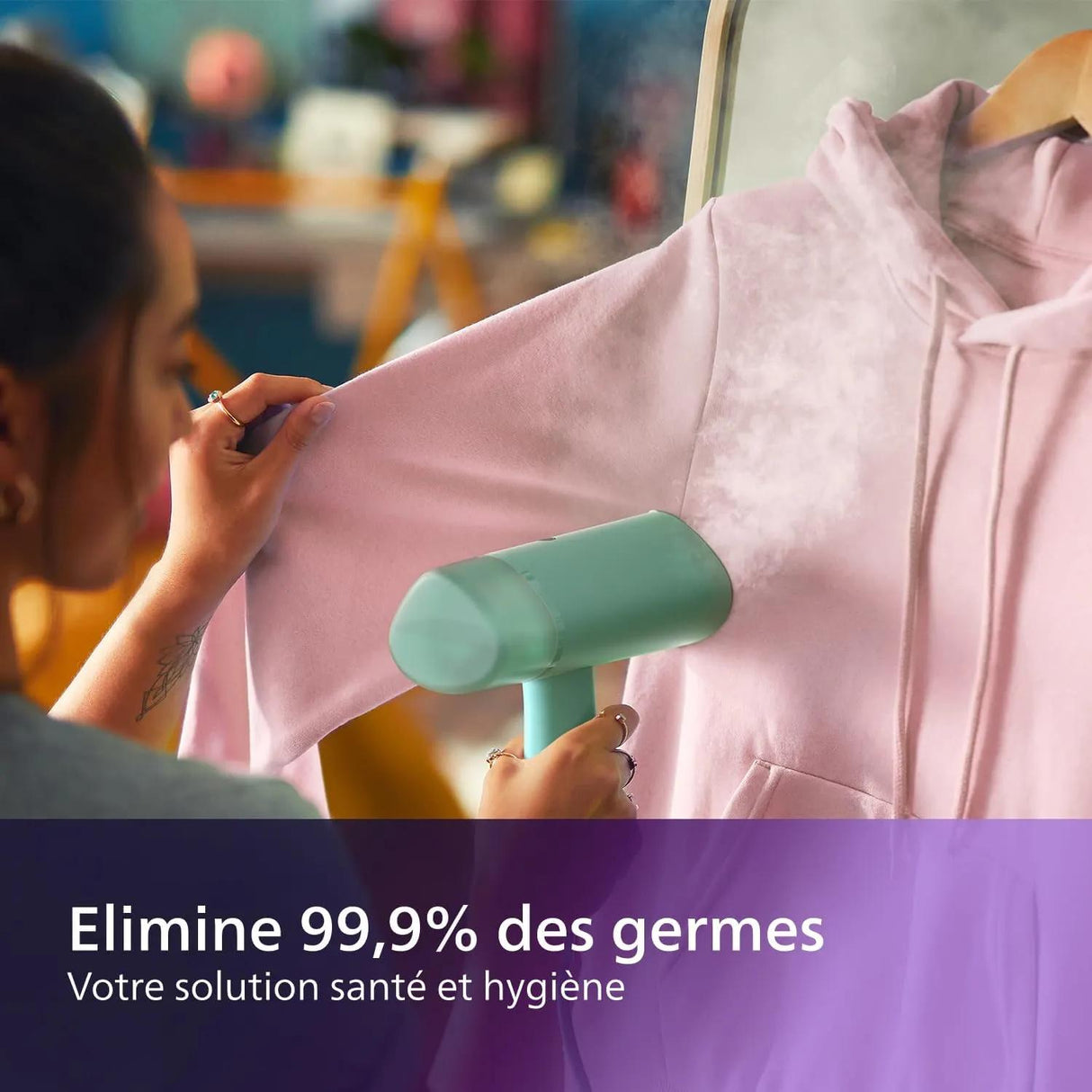 Défroisseur a main - PHILIPS - STH3010/70 - Steamer pliable Série 3000 - 20gr/min vapeur continue - 1000W - pret en 30sec - Vert