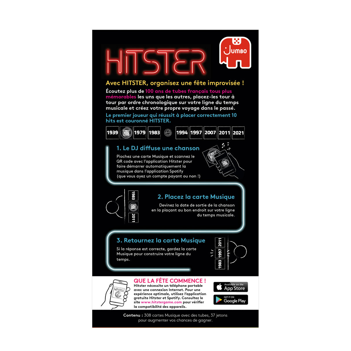 Hitster 100% chanson francaise - jeu de société - dujardin - plongez dans l'univers musical français avec hitster