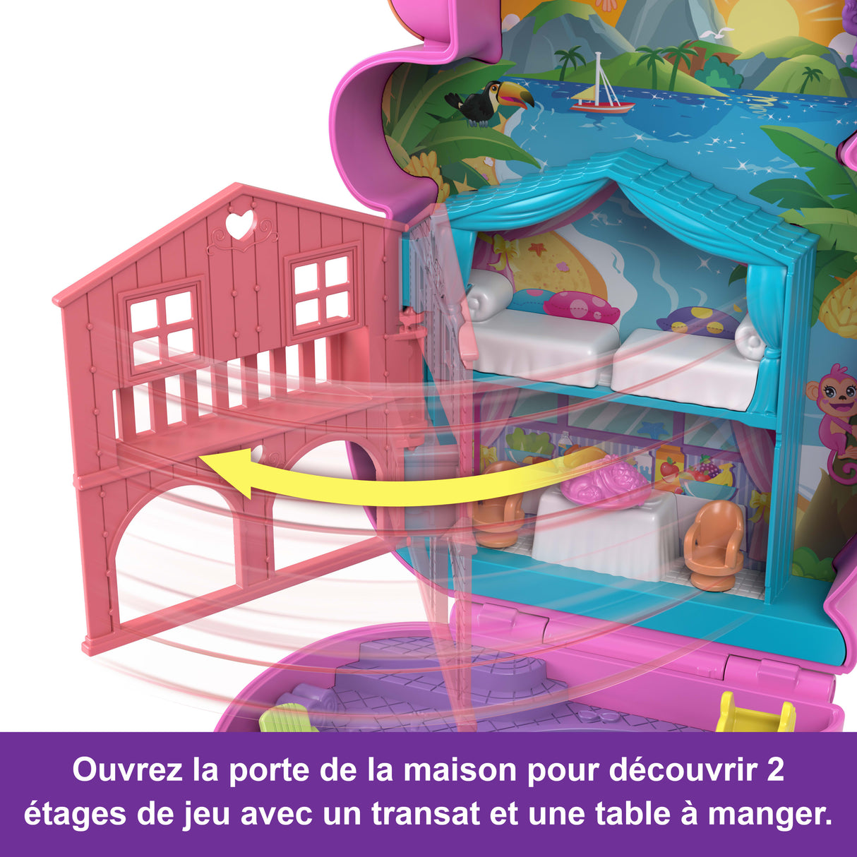 Polly Pocket-Maman Singe et Son Bébé-Coffret 2 mini-figurines HWP04