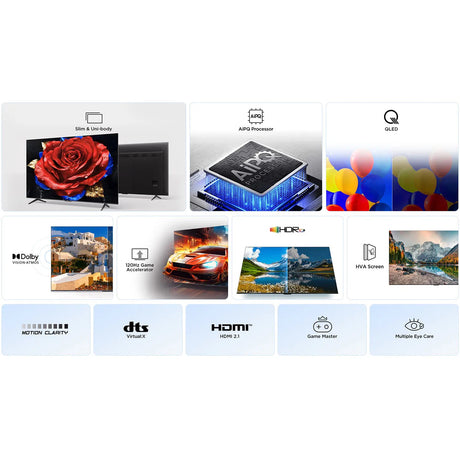 TCL 43T69C - TV QLED 43 (109 cm) - 4K UHD 3840x2160 - HDR10+ - Android TV  - 3xHDMI 2.1 - WiFi