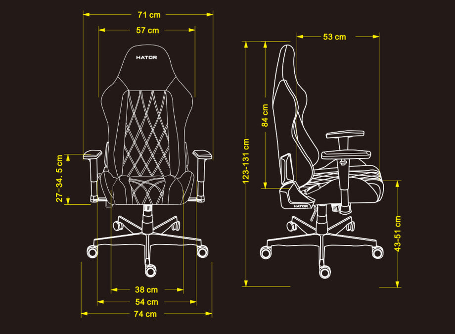 Fauteuil Hator Darkside 3 - Taille M (Gris)