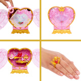 Poupée Jewel Reveal Belle, Accessoires avec 8 surprises, 1 boîte a bijoux en forme de coeur, 1 bague pour enfant et 9 éléments, JHL51