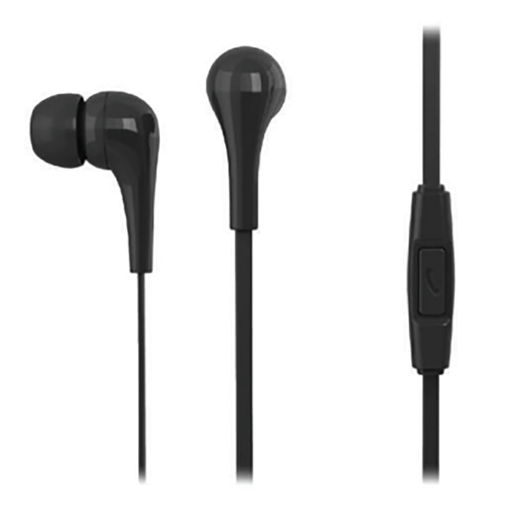 Ecouteurs avec micro, Noir, longueur c ble 1.2m, connecteur jack 3.5mm, boitier