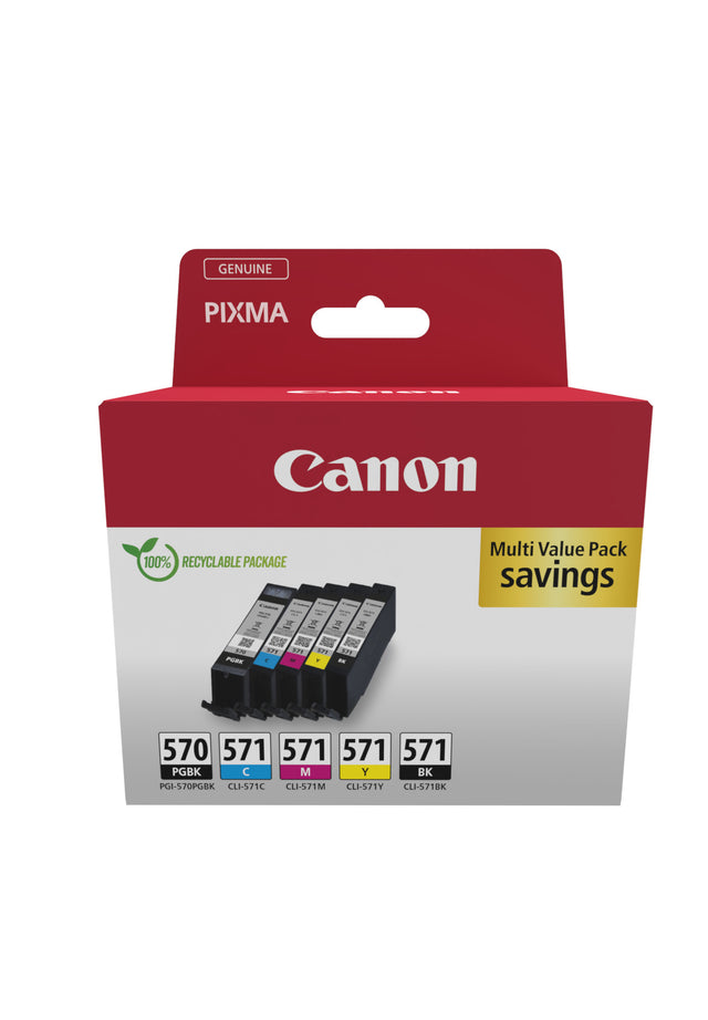 Multipack cartouches d'encre - CANON - PGI-570 Noir + CLI-571 Noir/Cyan/Magenta/Jaune