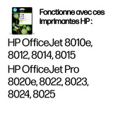 HP 912 Pack de 4 cartouches d'encre noire, cyan, jaune et magenta authentiques (6ZC74AE) pour OfficeJet 8010/Pro 8020 series