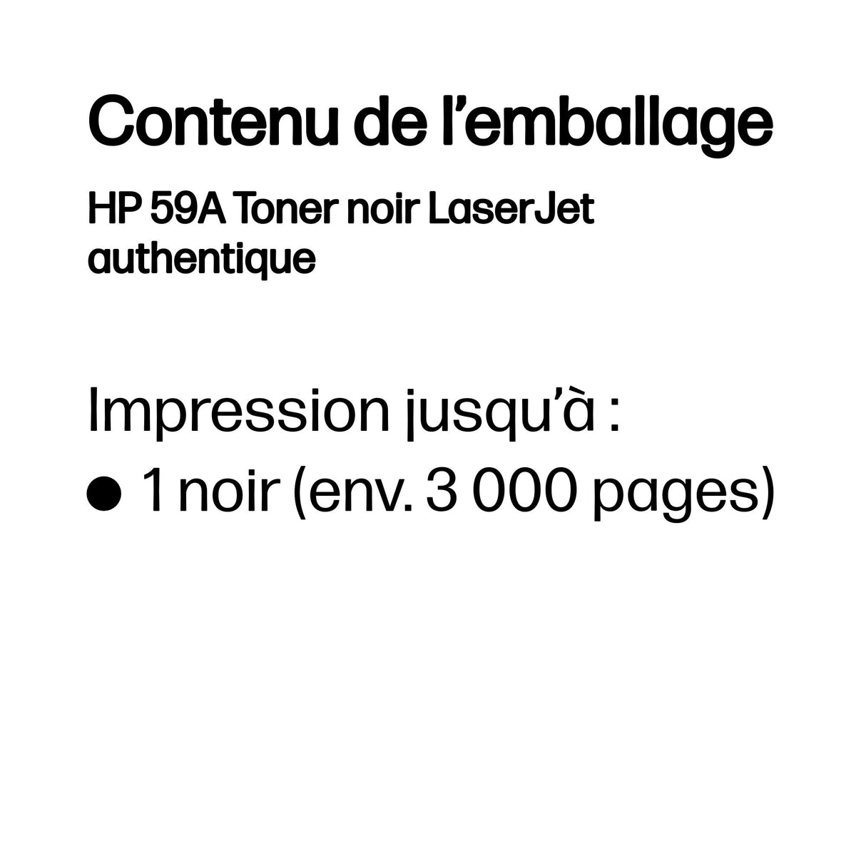 HP 59A Cartouche de toner noir LaserJet authentique (CF259A) pour LaserJet Pro M304/M404/MFP M428