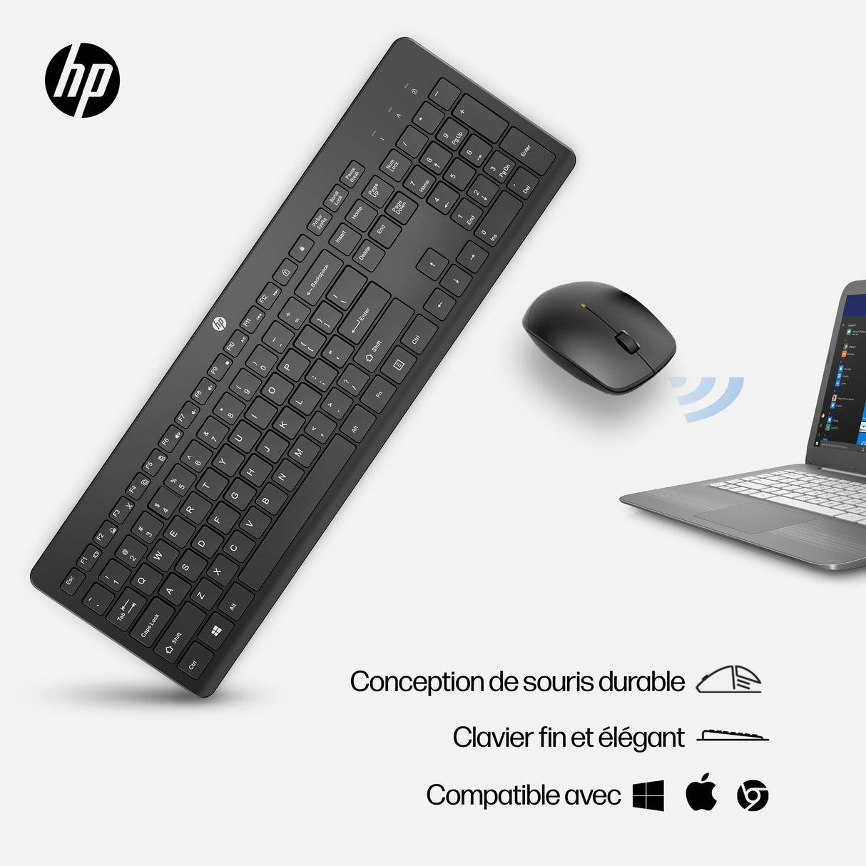Ensemble Clavier Souris sans fil HP 230 - AZERTY
