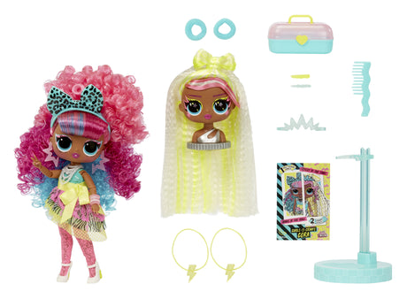 L.O.L. Surprise Tweens Surprise Swap Fashion Doll - Curls-2- Crimps Cora - 1 poupée Tweens 17cm, 1 mini tete a coiffer et des