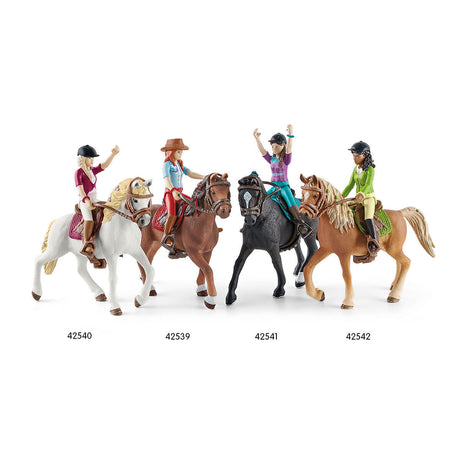 Figurine Cavaliere Lisa et Storm, coffret schleich avec 10 éléments inclus dont 1 cheval schleich hanovrien et sa cavaliere,