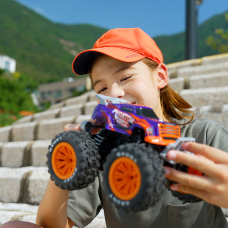 Voiture Télécommandée - EXOST - Phantom Force 1:16 - 10 km/h - 28 -5 cm - violet et orange - des 5 ans