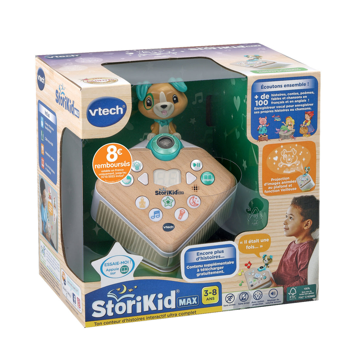 StoriKid Max - Mon conteur d'histoires VTECH - Jouet avec partie bois FSC