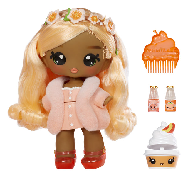 Yummiland - Grande poupée 25 cm a coiffer et câliner - Animal de compagnie + baumes a levre parfumé - Pia - Des 4ans