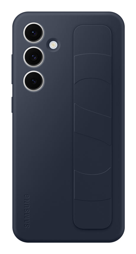Coque en silicone avec laniere pour Samsung Galaxy S24 FE Bleu foncť