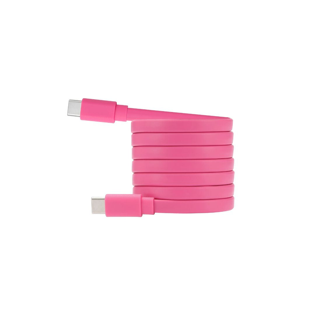 C ble USB-C m le/USB-C m le plat 1 m - Charge 60W (3A/20V) - USB 2.0 - fuchshia