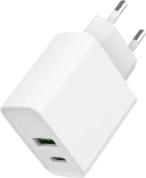 Chargeur secteur Gembird - 1x USB-C + 1x USB-A 20W (Blanc)