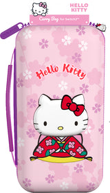 Housse de protection et transport - KONIX - Hello Kitty Nintendo Switch 2 - Rangement accessoires - Motif 3D - Rose