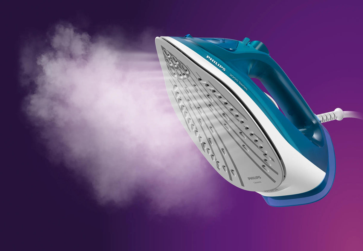 Fer a repasser - PHILIPS - DST3040/70 - A vapeur avec systeme anticalcaire intégré - 40gr/min vapeur continue - 2400W - Bleu