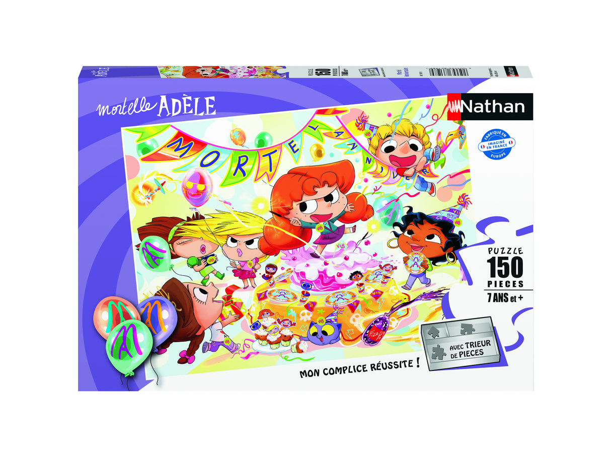 Puzzle Nathan Mortel Anniversaire Mortelle Adele - NATHAN - 150 pieces - Dessins animés et BD - Enfant