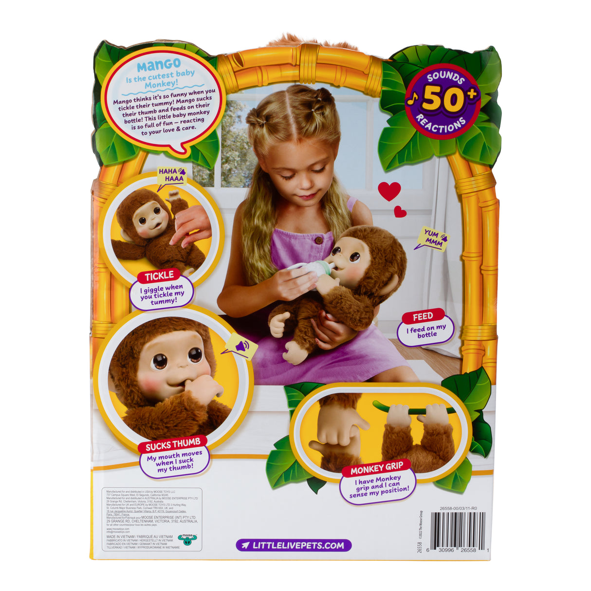 Mon Bébé Singe - MOOSE TOYS - LITTLE LIVE PETS - Singe interactif avec accessoires