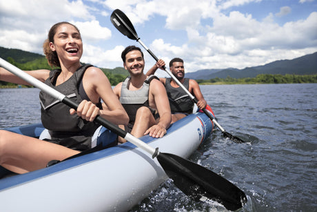 Kayak gonflable - BESTWAY - 65132 - Rapide X3 Hydro-Force™ - 381 x 100 cm, 3 places, 250 kg max, 2 pagaies, pompe