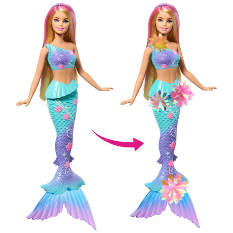 Poupée Sirene - Barbie - Flower Magic - Fleurs Éclorent - Jouable dans l'Eau - Multicolore