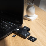 Lecteur de Cartes à puce TooQ TQR-3012B USB 2.0 (Noir)