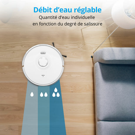 Aspirateur laveur robot X10 SW MEDION MD11782 - 120 min - 2700 Pa - 400 ml - Blanc