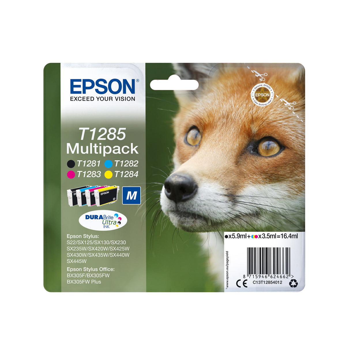 EPSON Multipack T1285 - Renard - Noir, Cyan, Magenta, Jaune (C13T12854012)