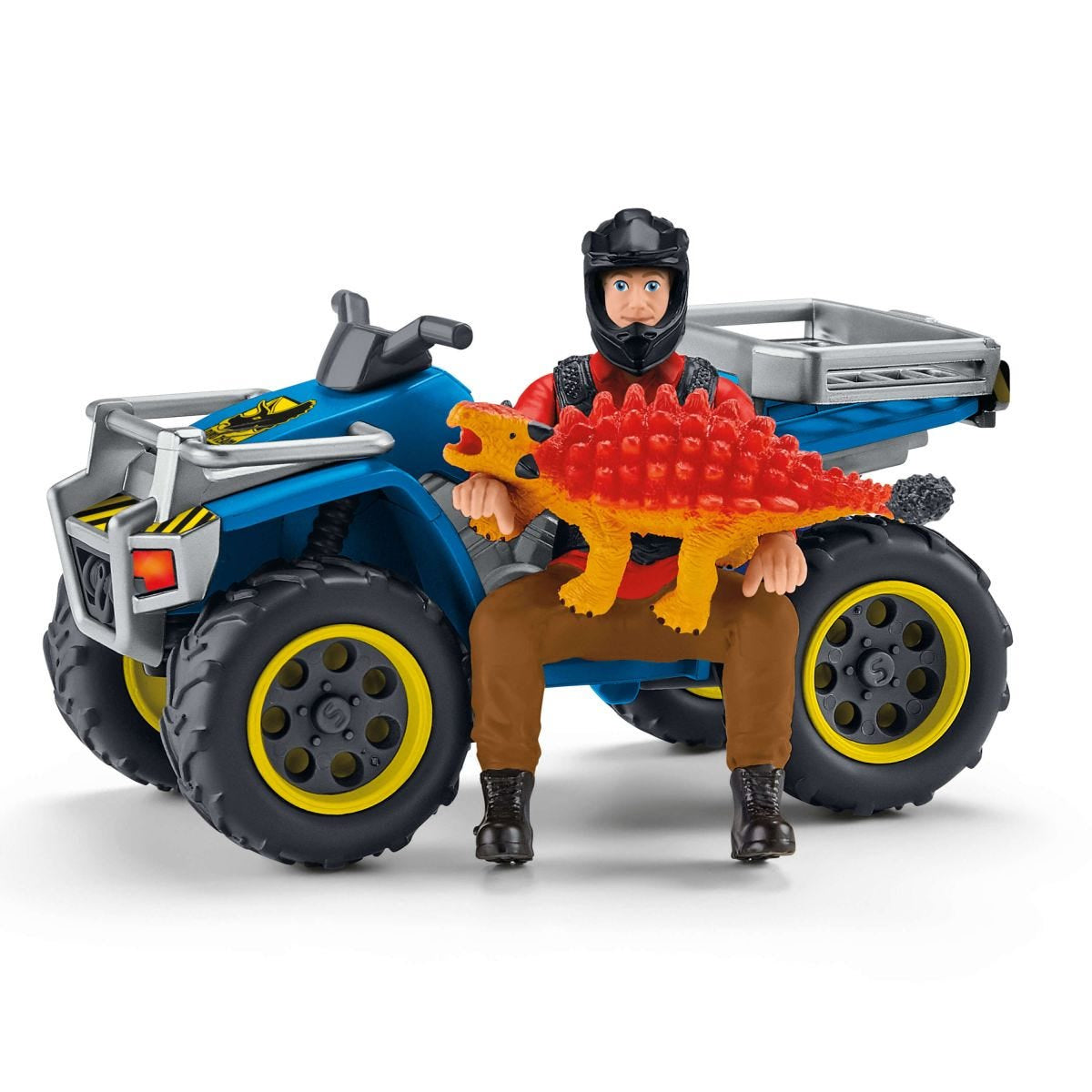 Coffret Fuite sur quad face au vélociraptor, ensemble de jouets Préhistoriques de 5 pieces, Schleich 41466 Dinosaurs, des 4 ans