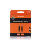 Rallonge Jack 3,5 mm m le/m le 4 broches - 2M Transmission son et micro